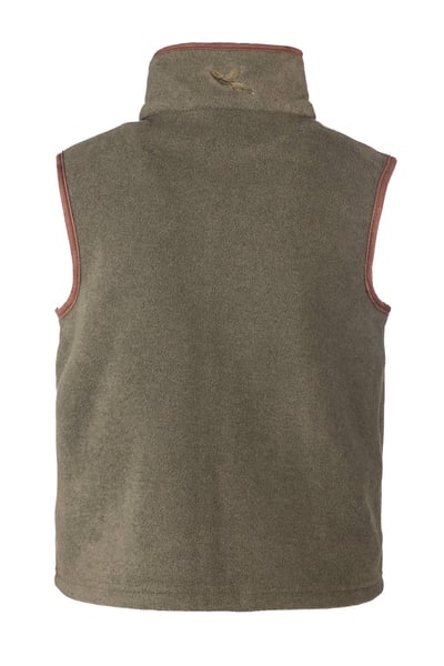 Junior Fleece Waistcoat - Huggate - Tractor Khaki/Red