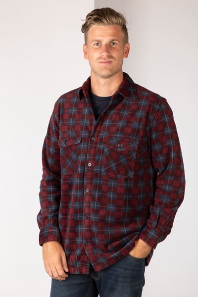 Men's Fleece Overshirt - Ulrome - Wine
