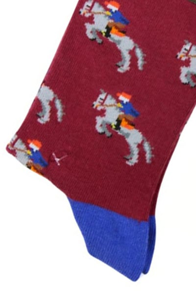 Damen Bambus Funky Socken - Pferd und Reiter