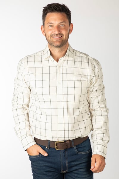 Men's Cotton Twill Country Shirt - Ilkley Dark Olive