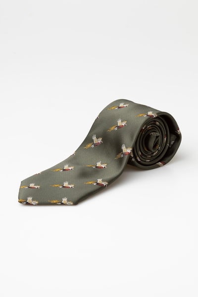 Men's Flying Pheasant Shooting Tie - Danby - Olive