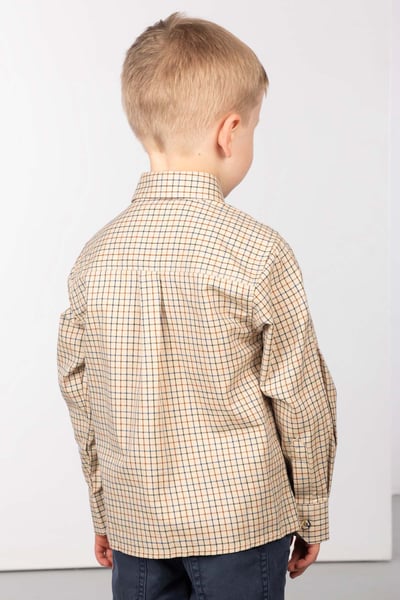 Boys Country Check Shirts - Poacher Beige