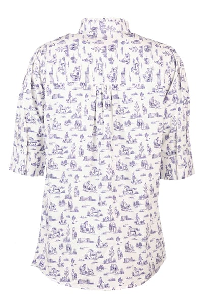 Ladies Ruffled Short Sleeved Shirt - Ivy - Horse Life