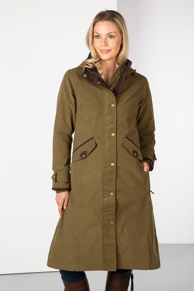 Ladies Full Length Riding Coat - Danby - Light Khaki