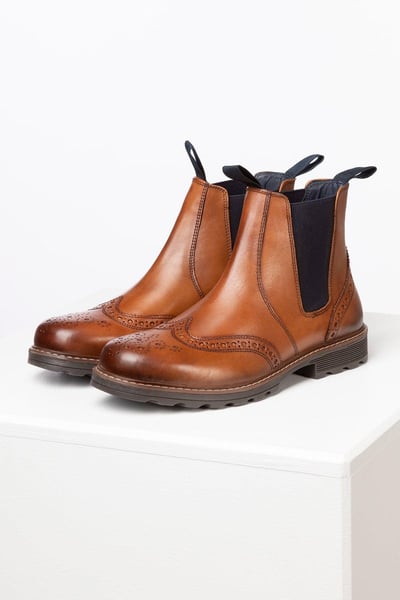 Herren Brogue Marktstiefel - Millington II - Bräunen