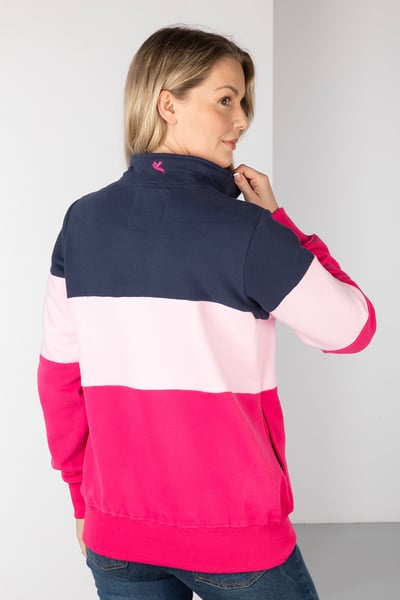 Ladies Sweatshirt - Byland - Rydale Bonbon/Sorbet/Navy