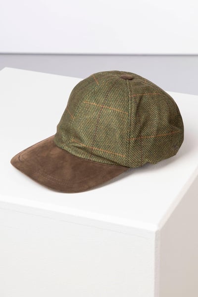 Men's Tweed Print Baseball Cap With Nubuck Peak - Danby - Heathland