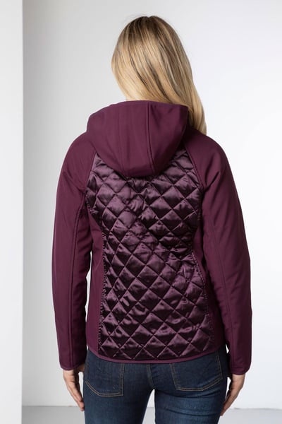 Ladies Hybrid Quilted Jacket - Askwith - Berry