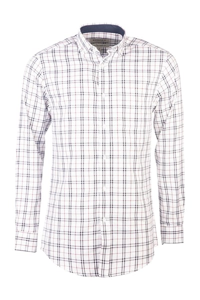 Men's Button Down Country Shirt - Harrogate Dark Navy/Wine