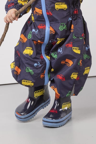 Junior Splish Splash Wellies - Automobile Navy