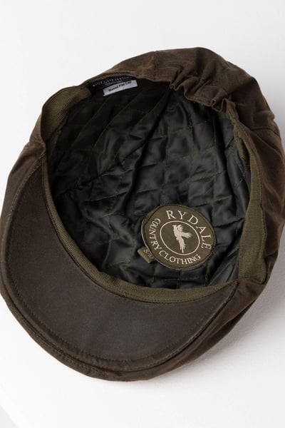 Men's Wax Flat Cap - Danby - Olive