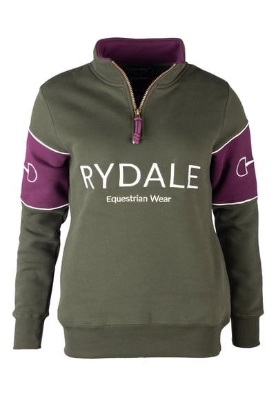 Ladies Snaffle Sweatshirt - Byland - Snaffle Olive/Berry