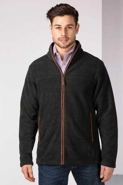 Herren-Fleecejacke mit durchgehendem Reißverschluss – Huggate - Dunkler Wald