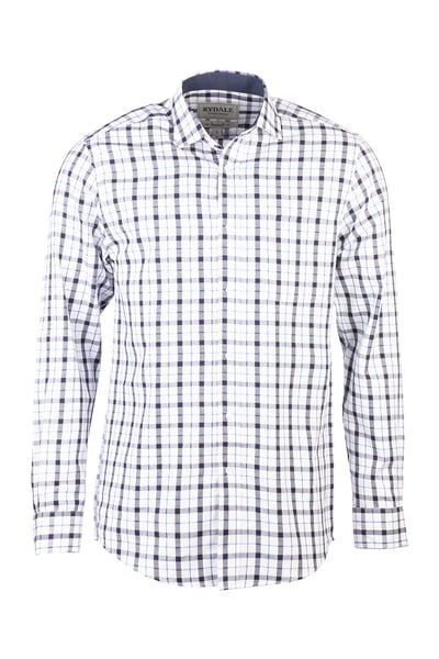 Men's Cotton Twill Country Shirt - Haworth Dark Navy/Blue