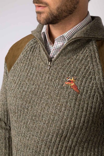 Men's Half Zip Shooting Jumper - Danby - Derby Tweed