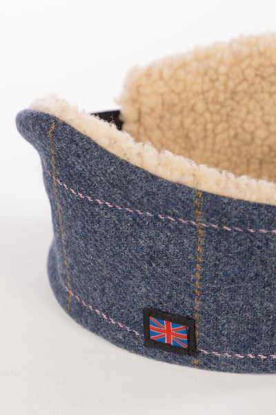 Bandeau en tweed pour femme - Tweed bleu foncé