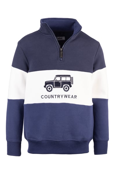 Boy's Sweatshirt - Byland II - 4X4 Navy/White/Denim