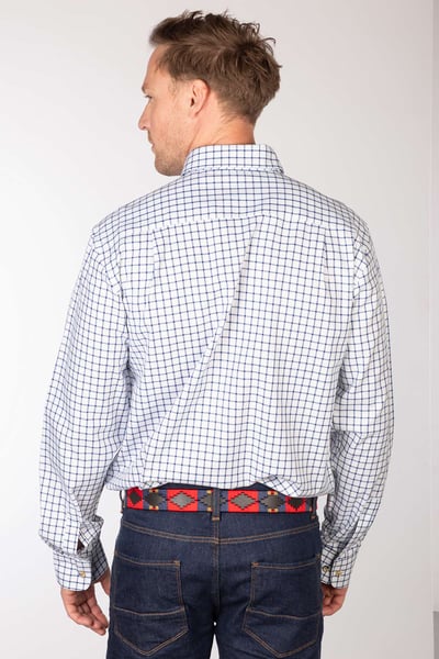 Men's Checked Shirts - Richmond - Richmond Navy/white