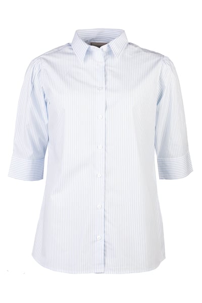 Ladies Short Sleeved Shirt - Ivy - Blue Stripe