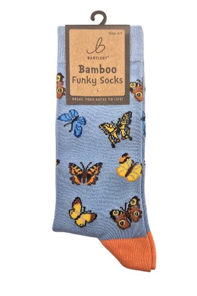 Ladies Bamboo Funky Socks - Butterfly