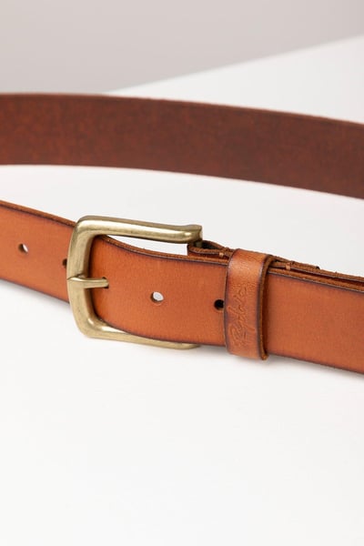 Men's Leather Jeans Belt - Kiplin - Tobacco