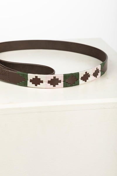 Polo Belt Hundeleine - Khaki/Weiß/Sorbet
