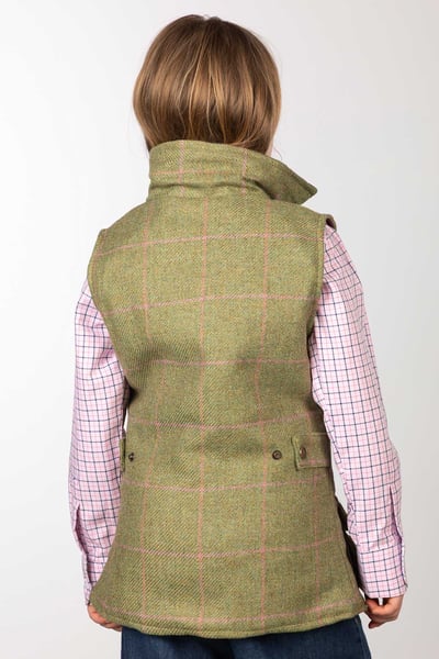 Weste aus Tweed für Mädchen - Hellgrün/Rosa