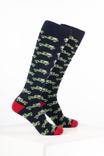 Men’s Cars Welly Socks - 4X4 Navy