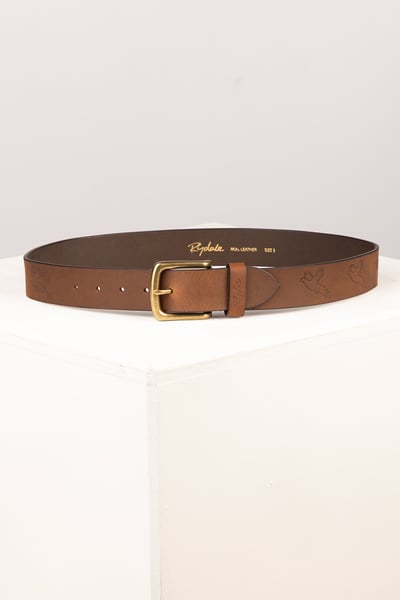 Men's Leather Jeans Belt - Sledmere - Antique Tan