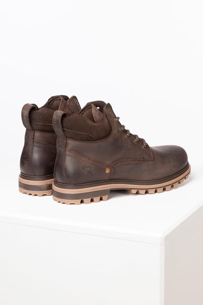 Men's Leather Lace Up Boots - Otley - Waxy Brown