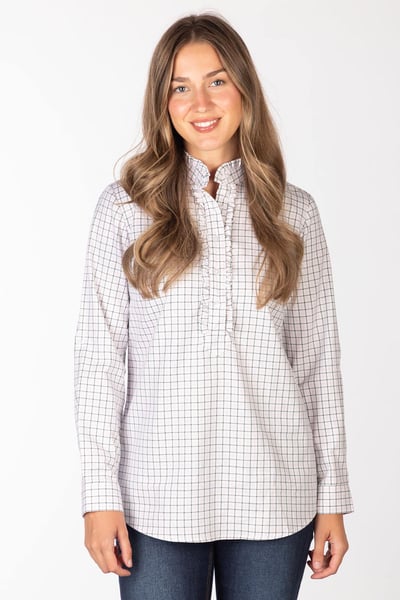 Ladies Hannah Overhead Ruffled Shirt - Ellie - Ellie Olive