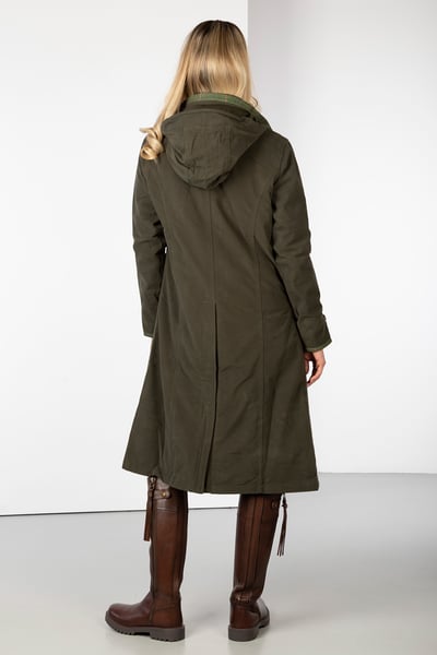 Ladies Full Length Riding Coat - Danby - Olive
