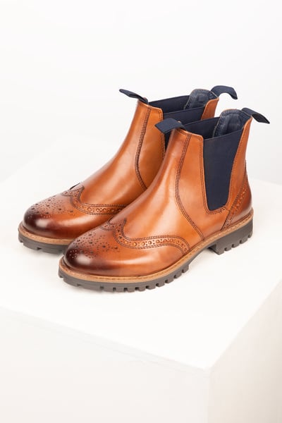 Herren-Brogue-Marktstiefel - Millington III - Elgin Tan