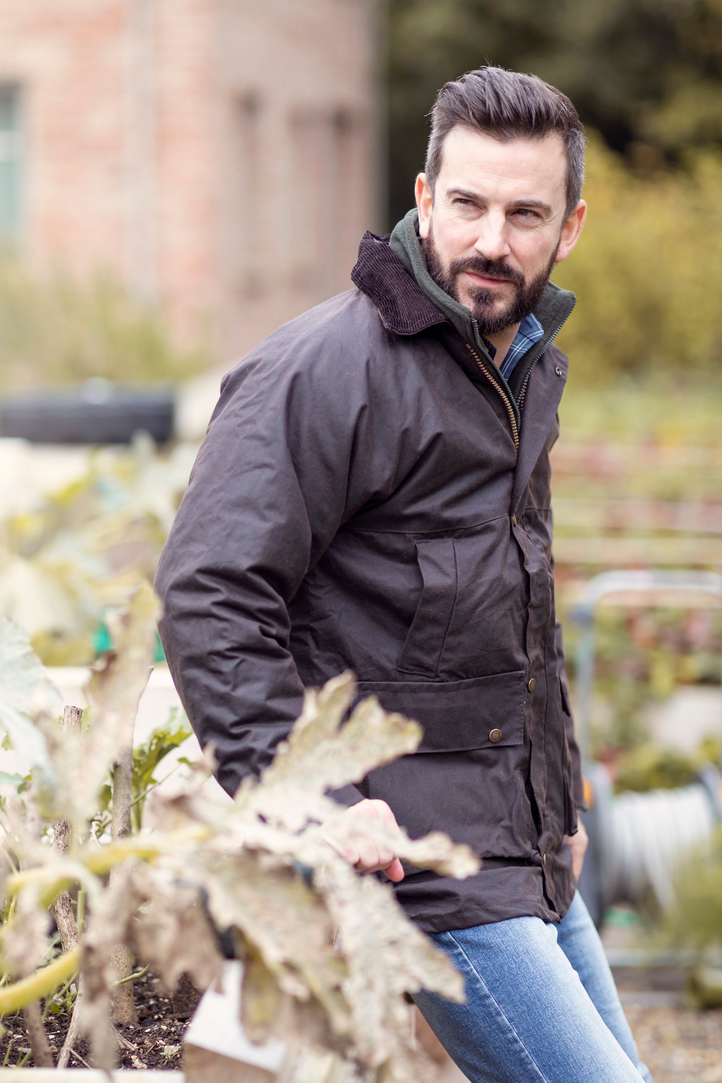 Men's brown wax jacket