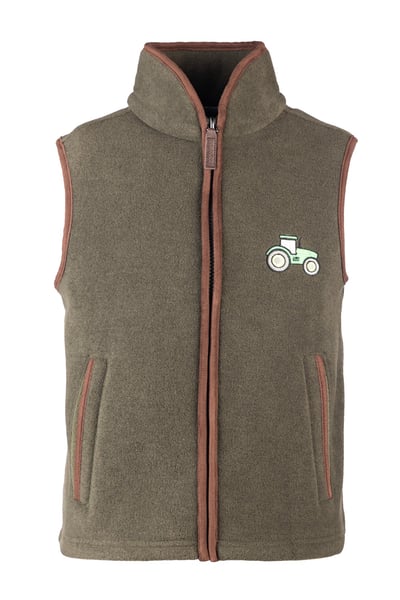 Junior Fleece Waistcoat - Huggate - Tractor Khaki/Green