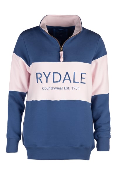 Ladies Rydale Sweatshirt - Byland - Rydale Mid Blue/Pale Pink/Mid Blue