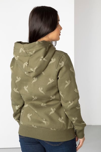 Women's Woven Loungewear Hoody - Arram - Khaki Pheasant