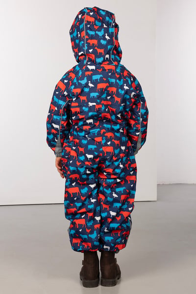 Toddler Fleece-Lined Puddle Suit - Farmyard