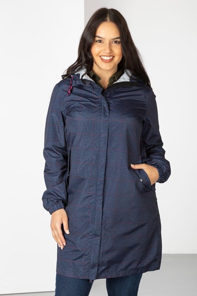 Ladies 3/4 Length Waterproof Jacket with Hood - Laura Tweed