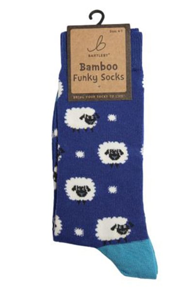 Ladies Bamboo Funky Socks - Cute Sheep