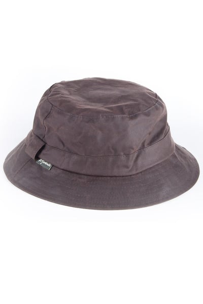 Men's Wax Cotton Waterproof Bush Hat - Brown