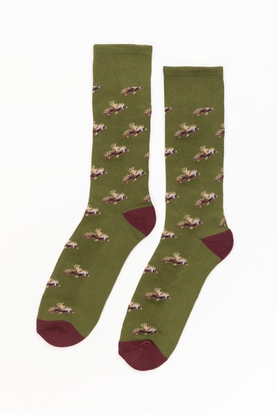 Chaussettes Faisan Volant pour Homme - Kaki