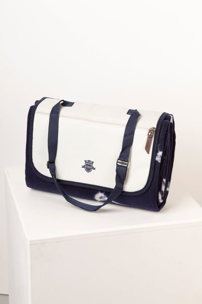 Patterned Picnic Rug - Navy