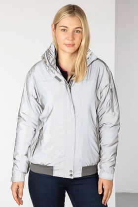 Ladies Equestrian Bomber Jacket - Hi Vis Silver