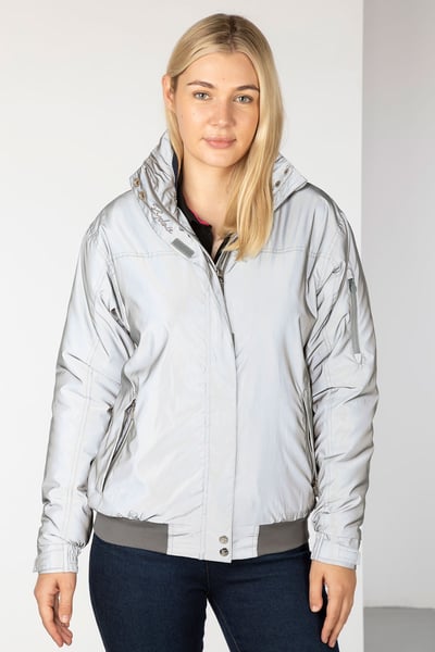 Ladies Equestrian Bomber Jacket - Hi Vis Silver - Hi Vis Silver