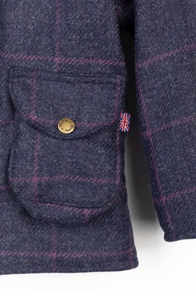 Fleecegefütterte Tweedjacke für Kleinkinder - Wrelton - Marineblauer Tweed