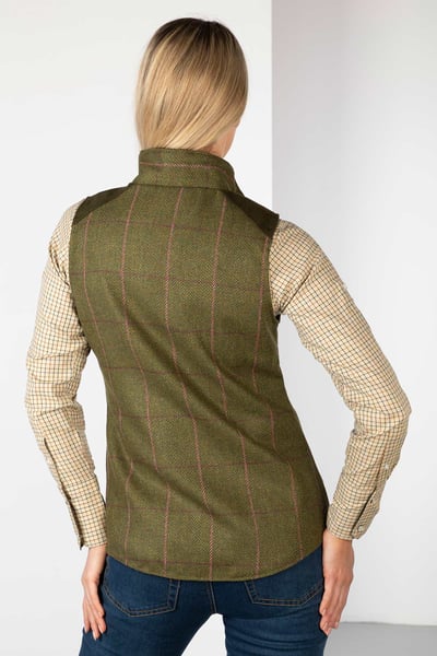 Damenweste aus Tweed - Haworth - Dunkelgrün