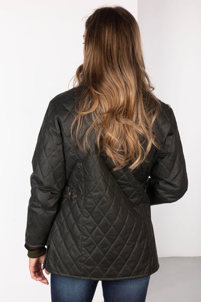 Ladies Quilted Wax Jacket - Settle - Olive