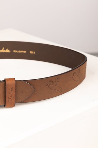 Men's Leather Jeans Belt - Sledmere - Antique Tan