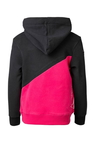 Girl's Diagonal Overhead Hoody - Black/Bonbon